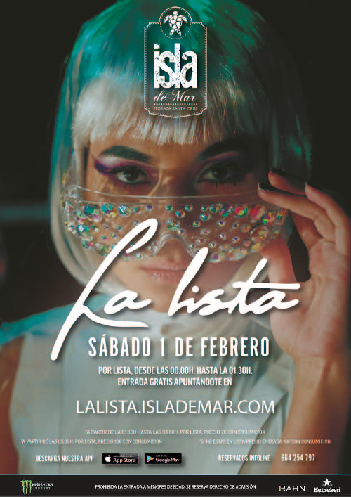 cartel La Lista del Sábado | 1 FEB 2020 | Terraza Isla de Mar